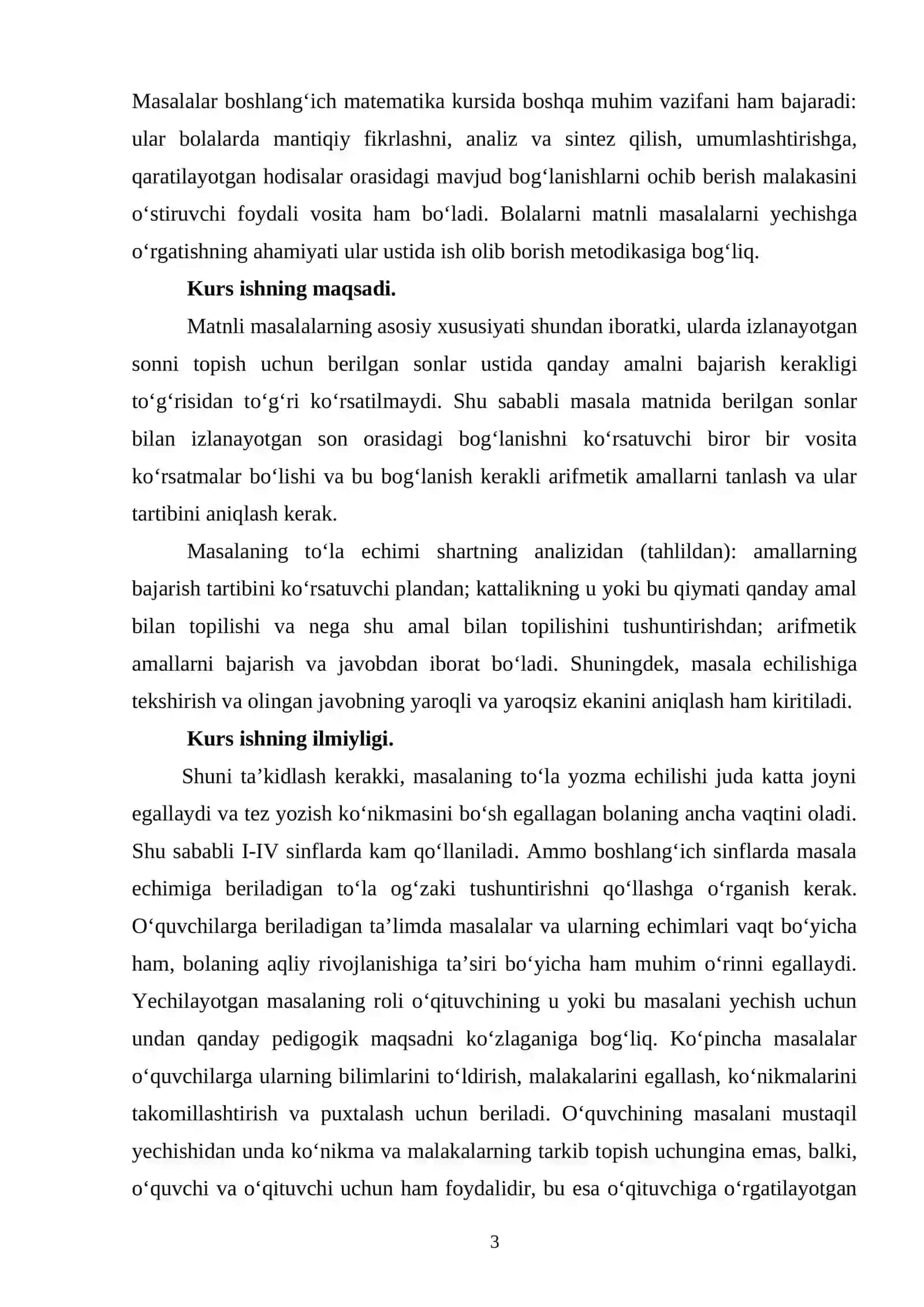 O'quvchilarga qo'shish va ayirishni ma'nosini ochib berishga oid matnli masalalar bilan ishlash 3