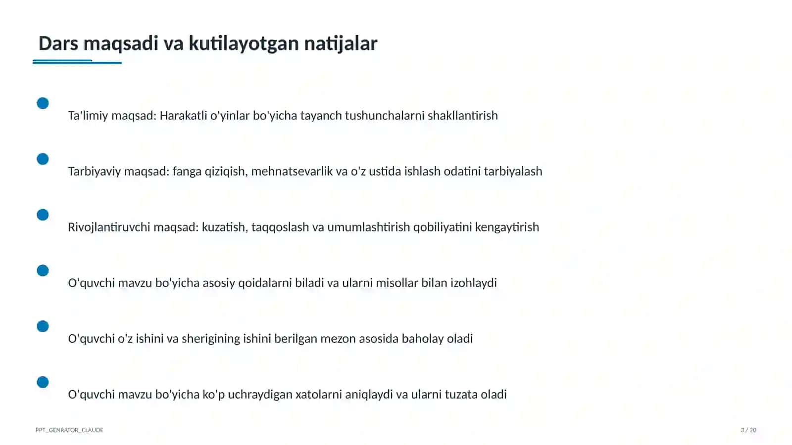Harakatli o'yinlar (1-sinf) 3