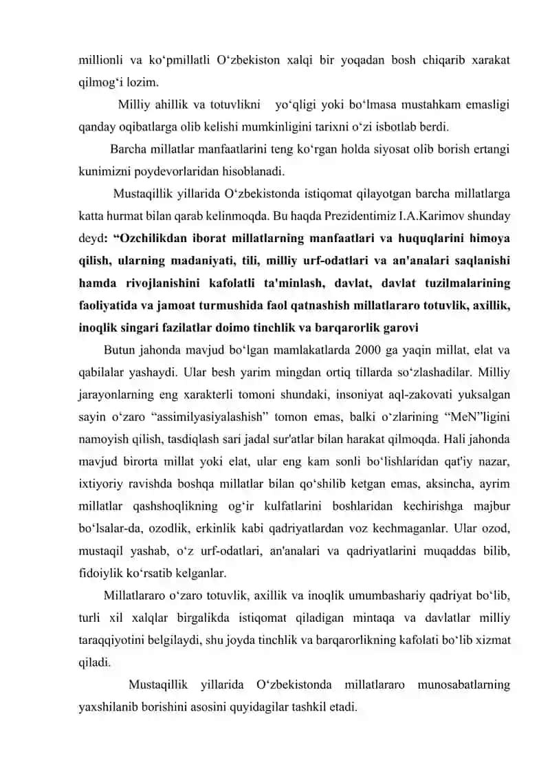 MUSTAQILLIK YILLARIDA MILLATLARARO     MUNOSABATLARNI YAXSHILASHGA BO‘LGAN E'TIBORNING ORTIB BORISHI 3