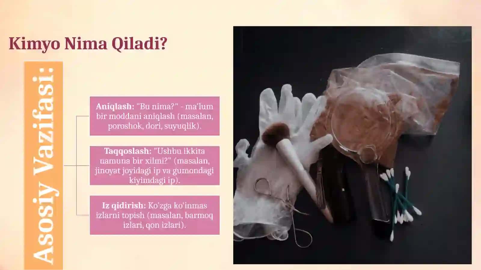 Kriminalistikada kimyoning ro'li 3