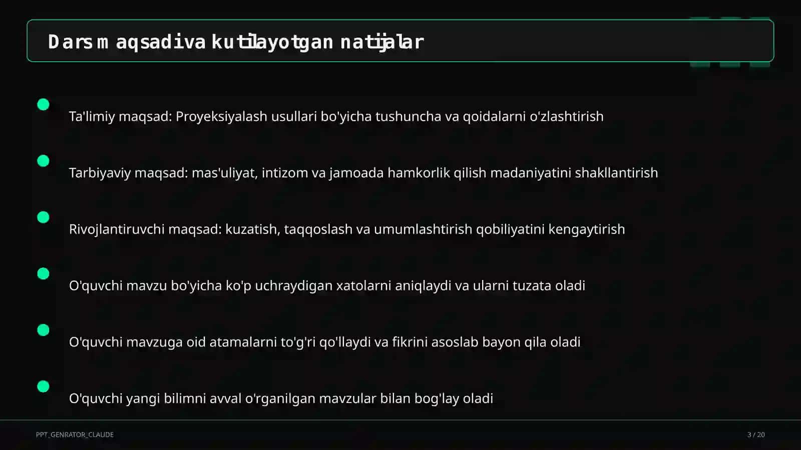 Proyeksiyalash usullari (8-sinf) 3