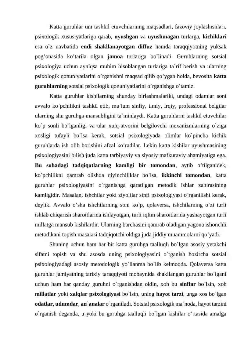 Katta guruhlar va ommaviy ijtimoiy jarayonlar psixologiyasi 3