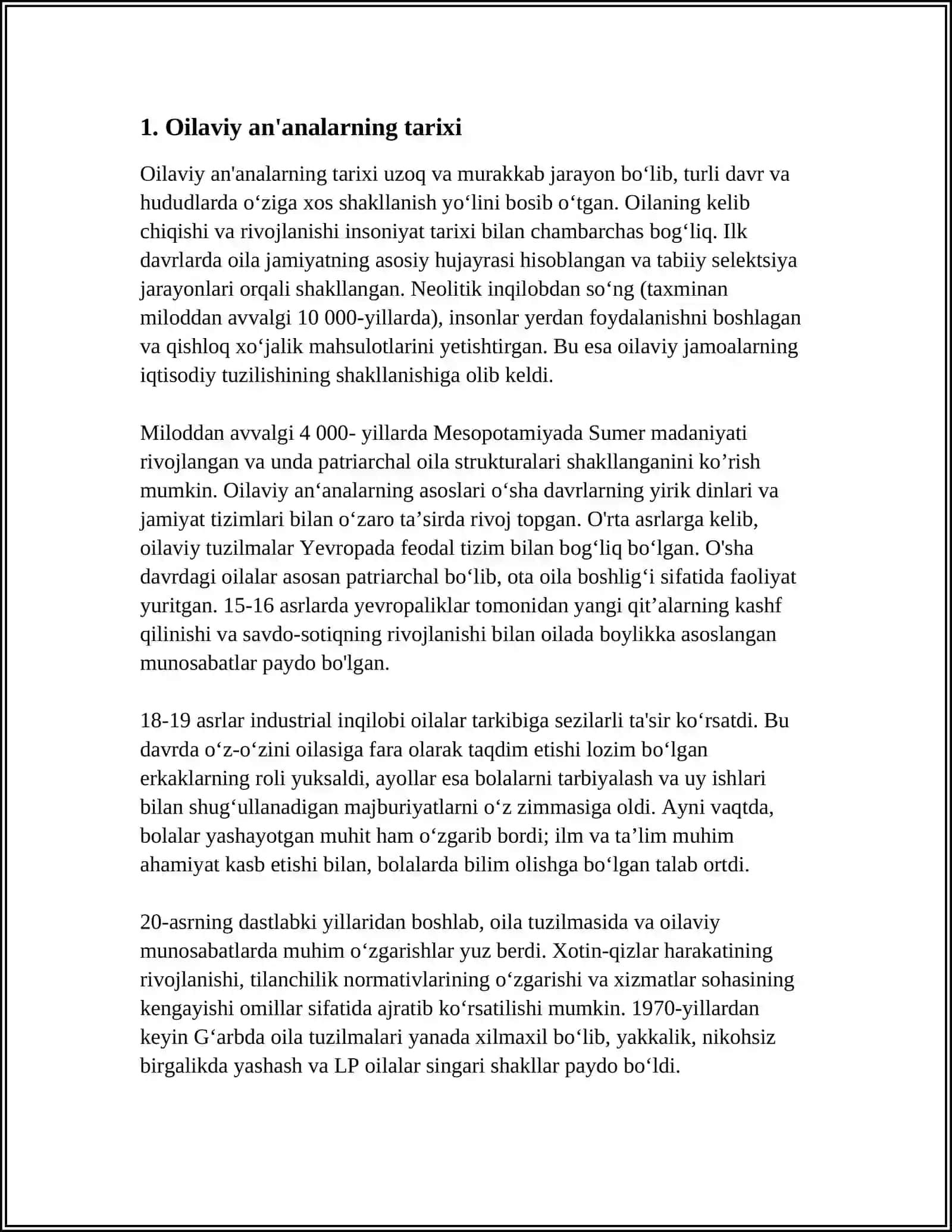 MUSTAQIL ISH Mavzu: OILAVIY AN'ANALAR 3