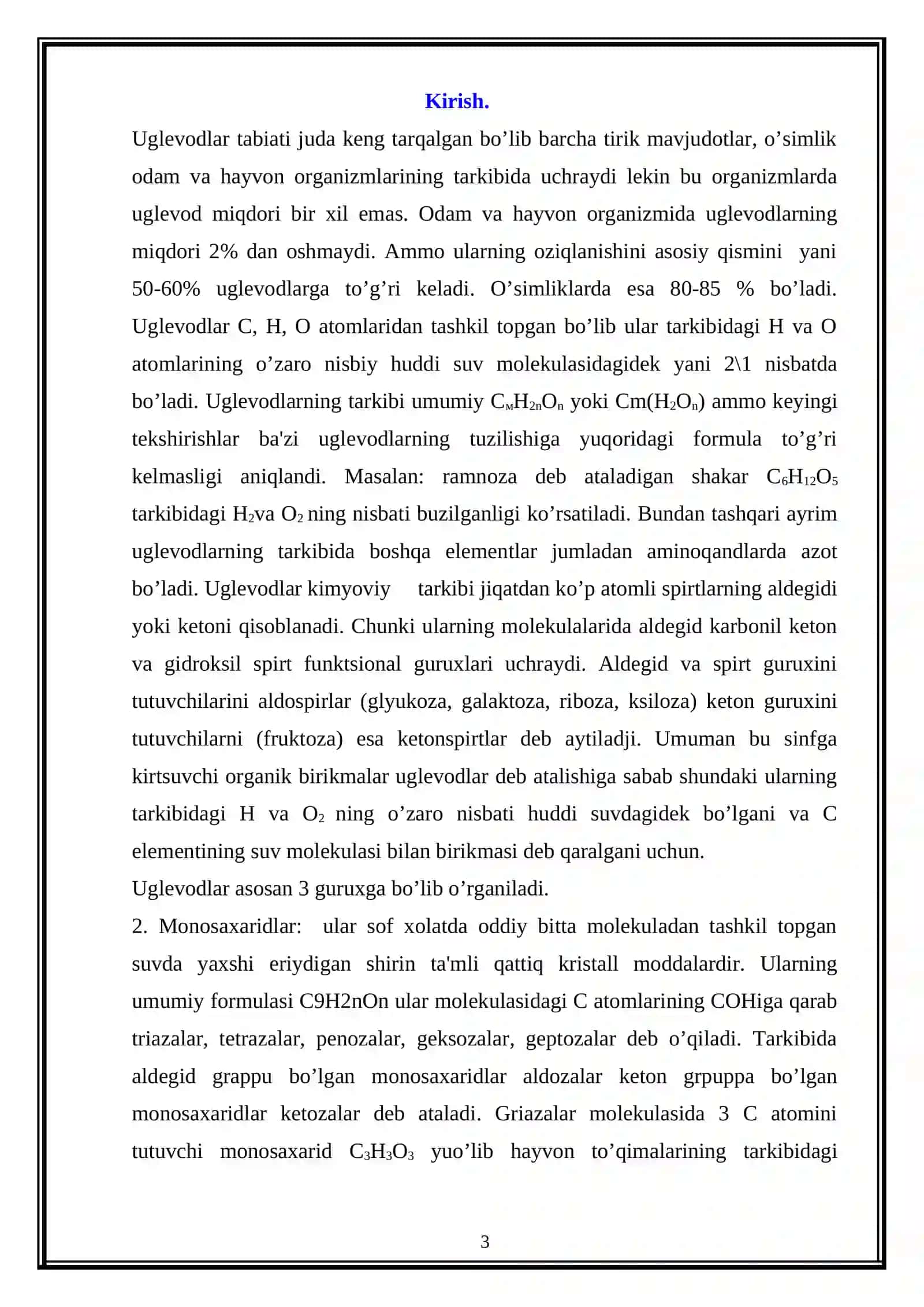 O’simliklar fiziologiyasi: O’simliklarda uchraydigan uglevodlar harakati va ulardagi o’zgarishlar 3