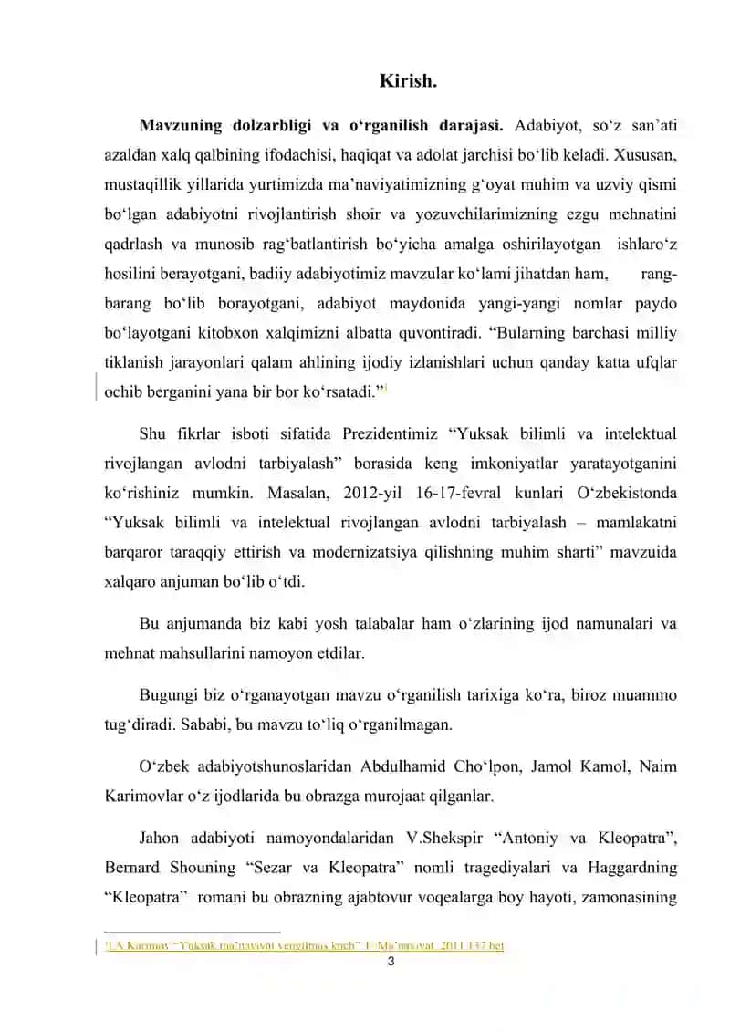 O‘zbek adabiyotida Kleopatra obrazining talqini 3
