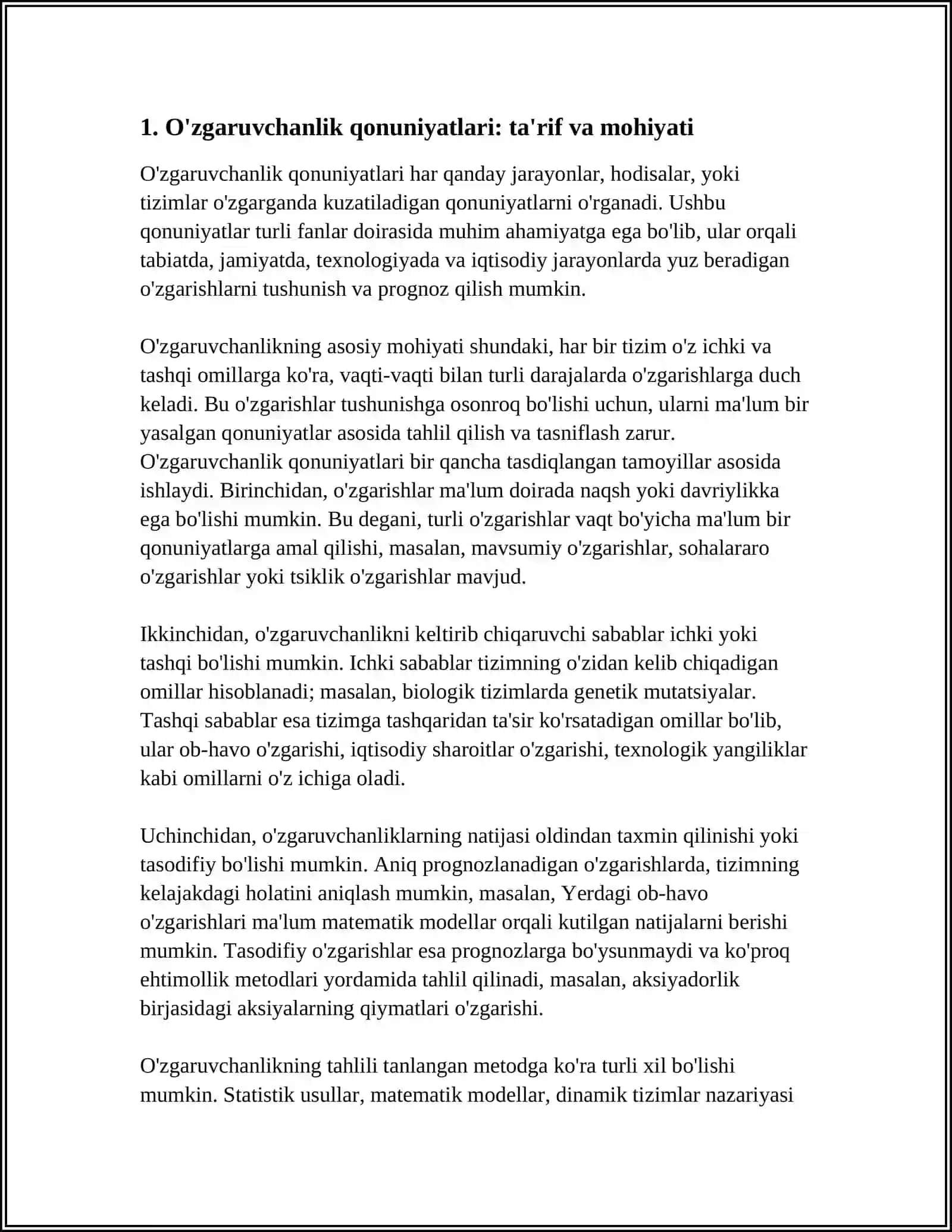 O'zgaruvchanlik Qonuniyatları 3