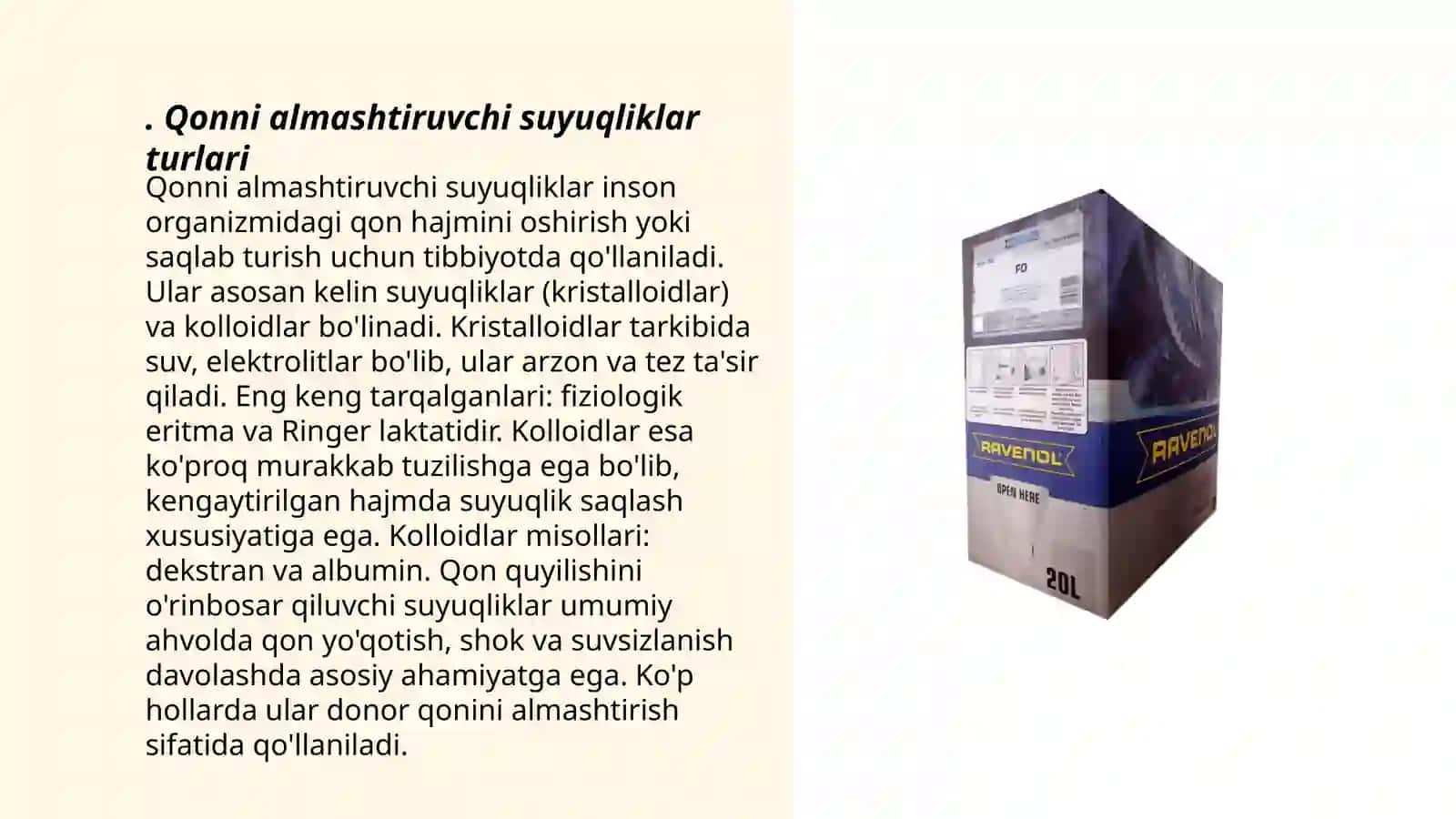 Qon oʻrnini bosadigan suyuqliklar 3