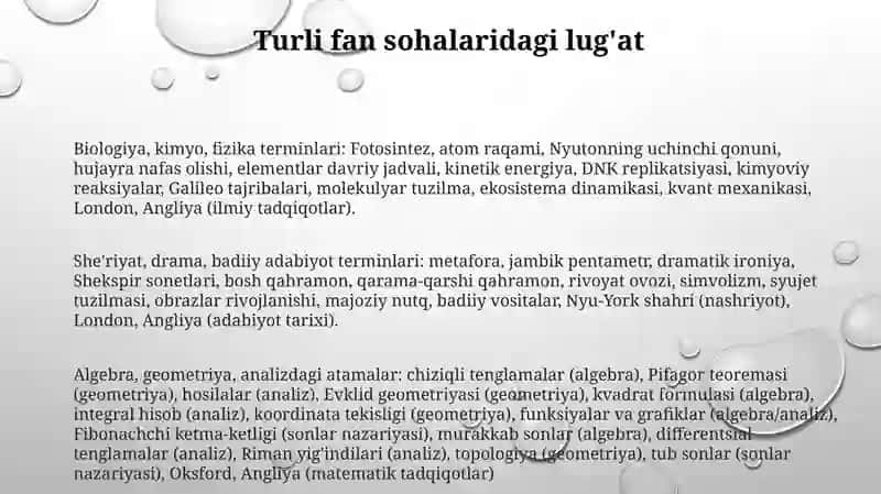 Talabalar leksikasi 3