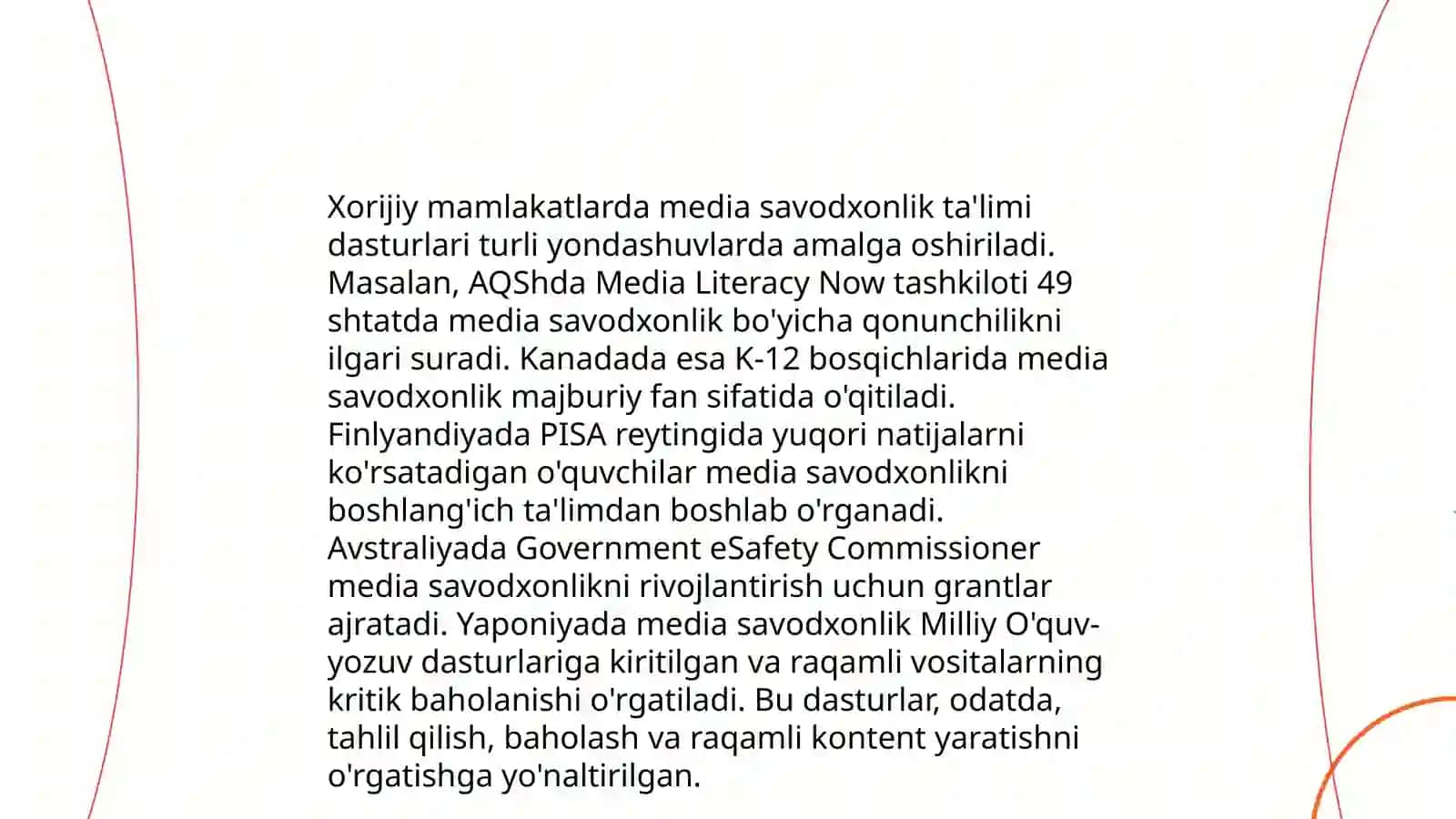 Xorijiy mamlakatlarda media savodxonlik va axborot madaniyatining qiyosiy tahlili 3