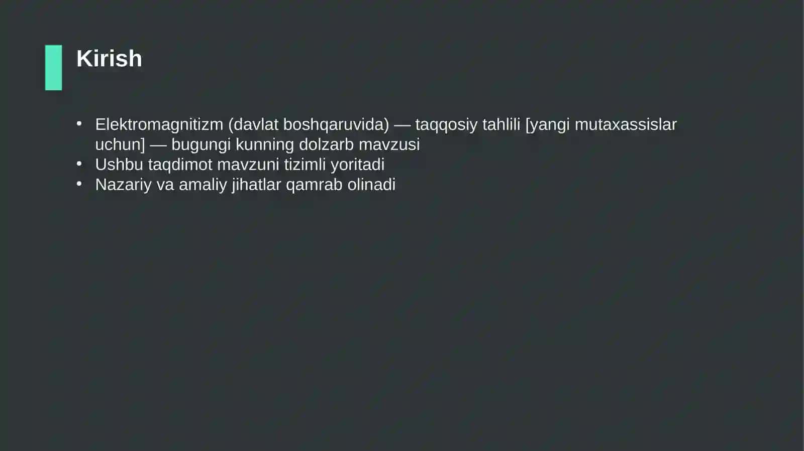 Elektromagnitizm (davlat boshqaruvida) — taqqosiy tahlili [yangi mutaxassislar uchun] 3