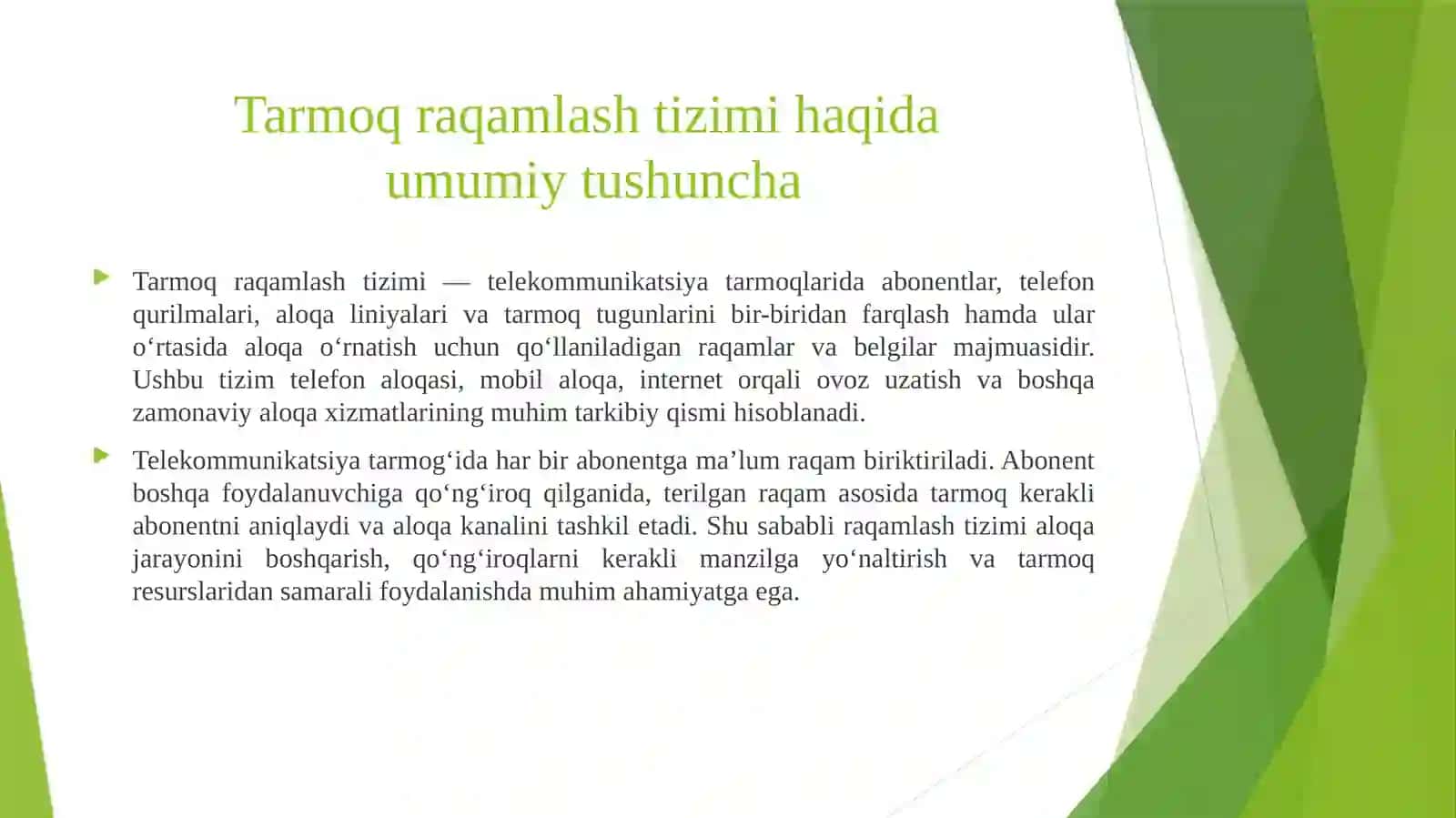 Tarmoq raqamlash tizimi 3