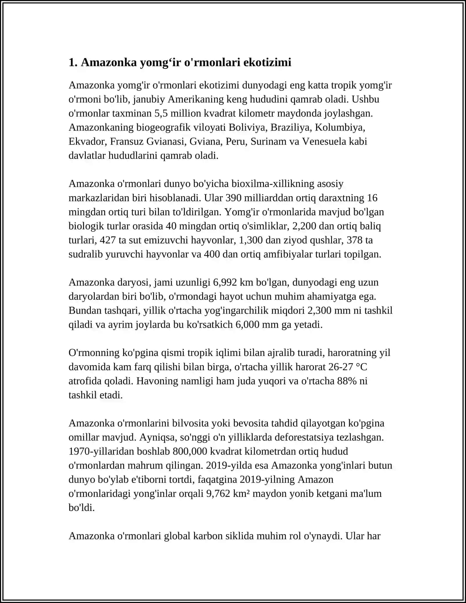 BRAZILIYANING BIOLOGIK XILMA XILLIGI HAYVONOT VA OʻSIMLIKLAR DUNYOSI 3