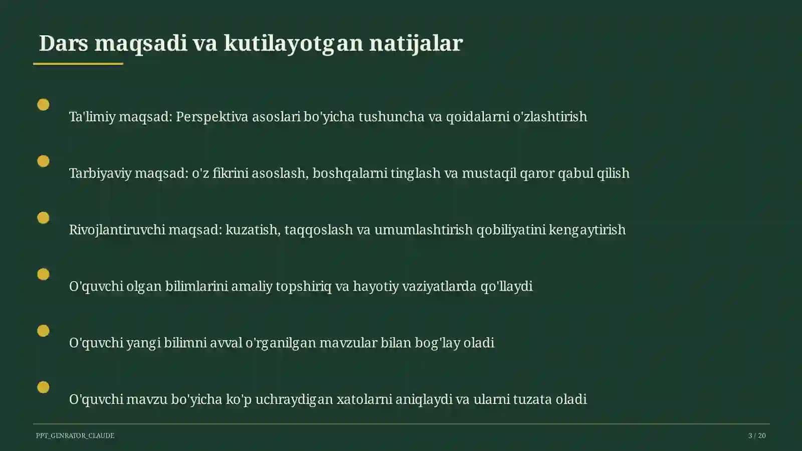 Perspektiva asoslari (5-sinf) 3