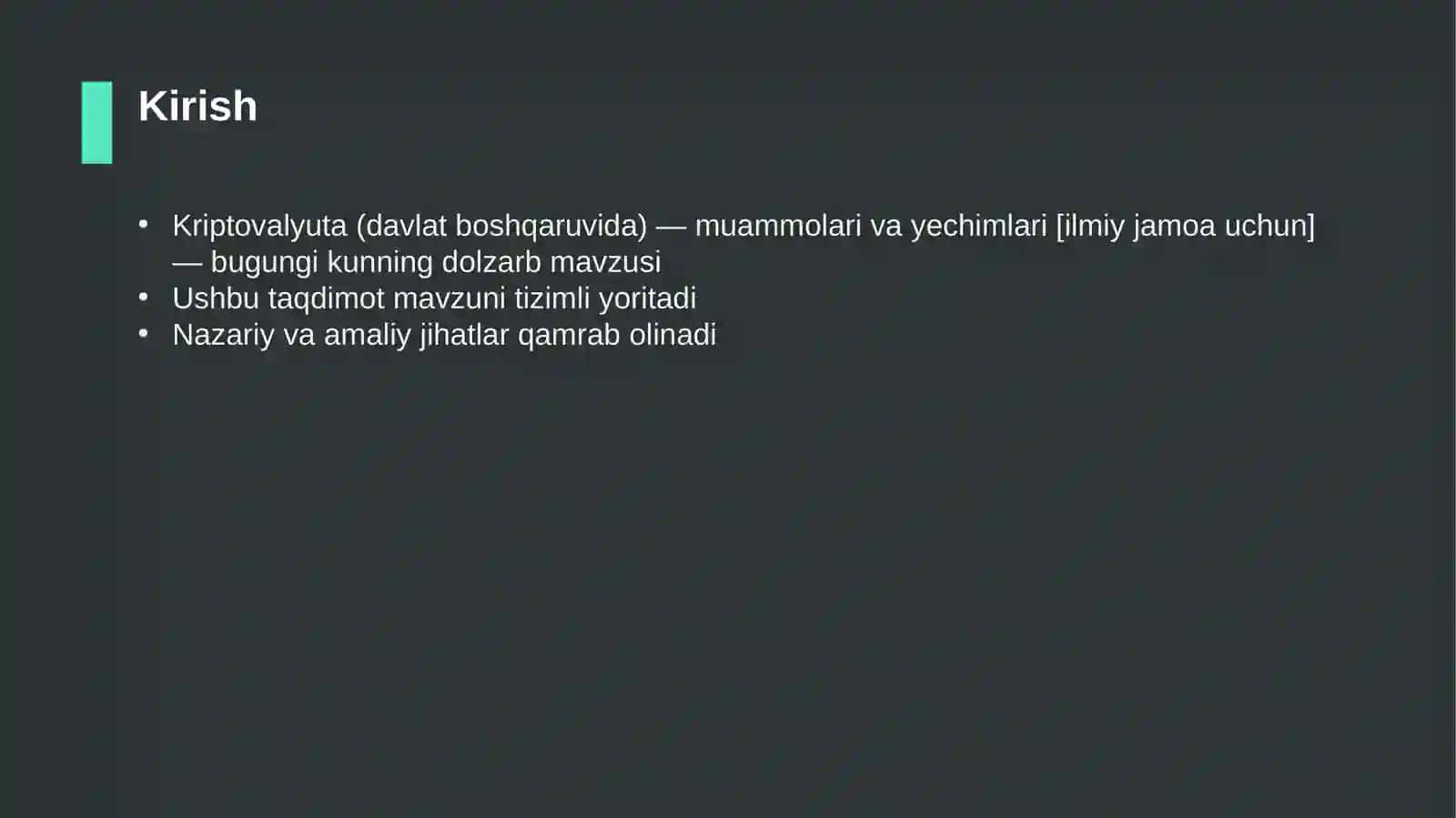 Kriptovalyuta (davlat boshqaruvida) — muammolari va yechimlari [ilmiy jamoa uchun] 3