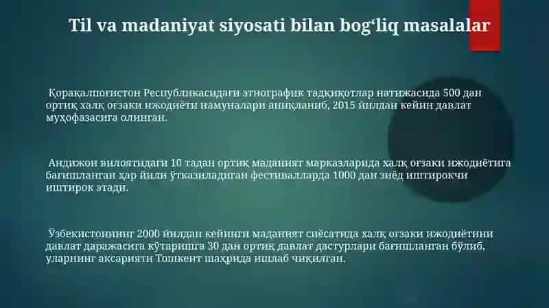 Xalq Ogʻzak Ijodining Davlat Maqomiga Erishishi 3