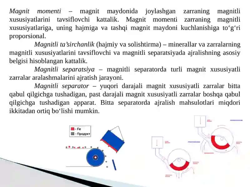 Magnit usulida boyitishning ahamiyati va rivojlanish tarixi bo'yicha taqdimot 3