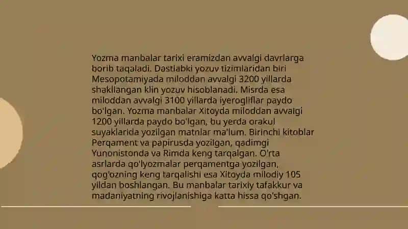 Yozma manbalar 3