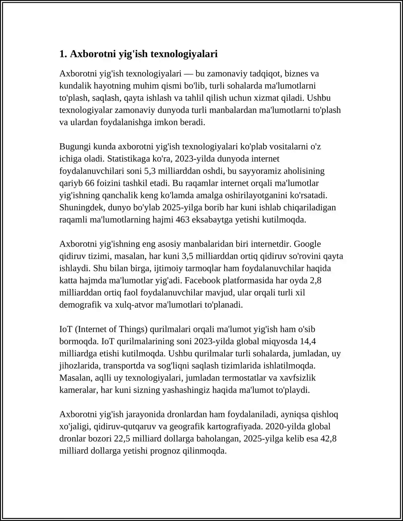 AXBOROTNI QAYTA ISHLASH TEXNOLOGIYALARI 3