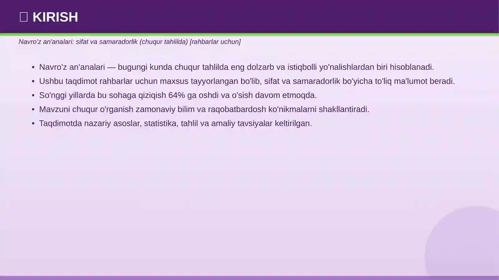 Navro'z an'analari: sifat va samaradorlik (chuqur tahlilda) [rahbarlar uchun] 3