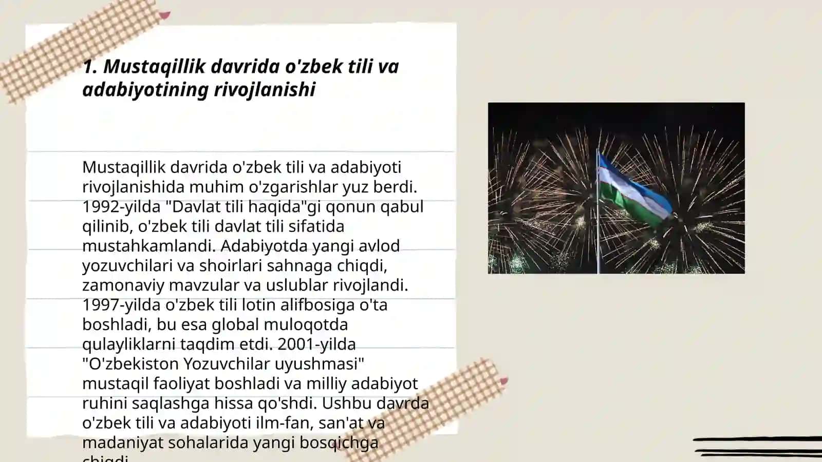 MUSTAQILLIK YILLARIDA O‘ZBEKISTONDAGI MAʼNAVIY VA MADANIY TARAQQIYOT 3