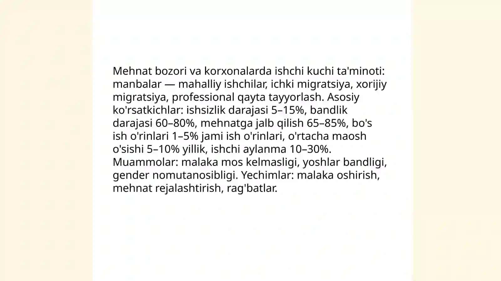 Menat bozori va korxonalarda ishchi kuchi ta'minoti 3