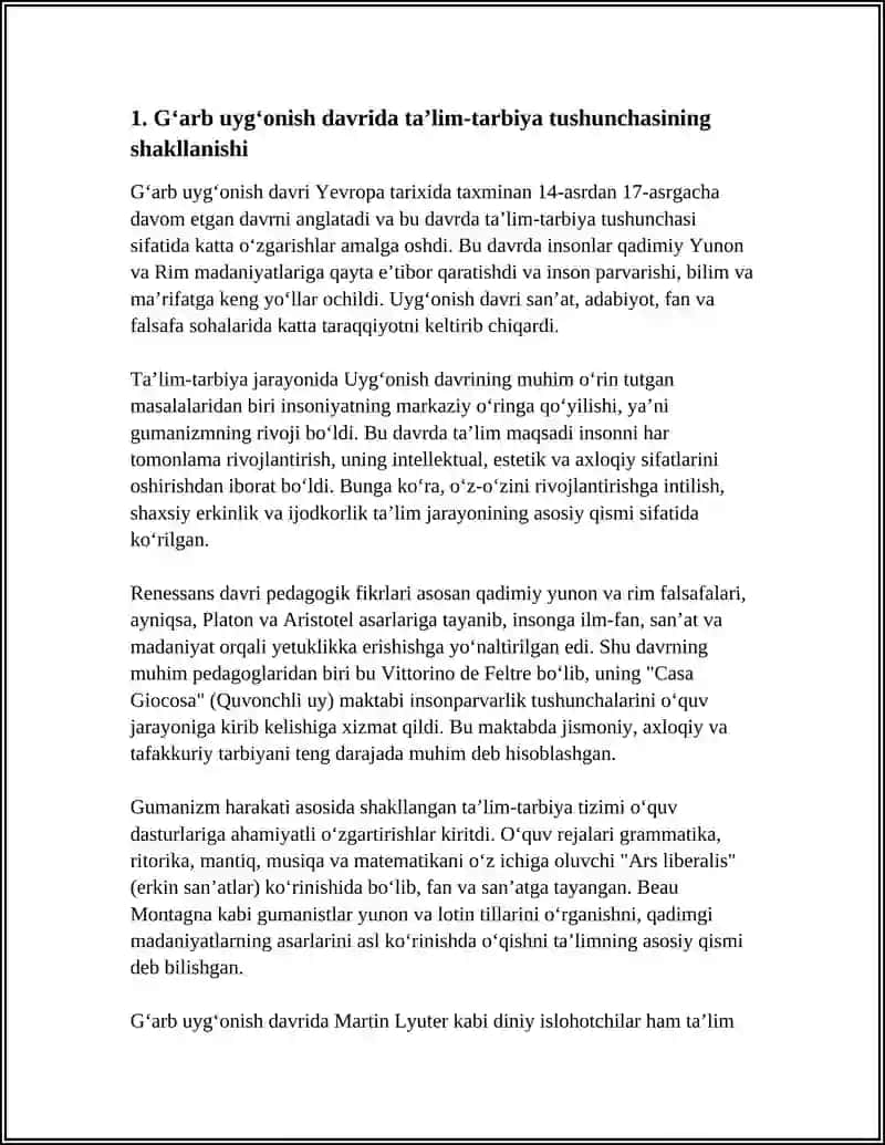 Gʻarb uygʻonish davrida taʼlim-tarbiya va pedagogik fikrlar taraqqiyoti 3