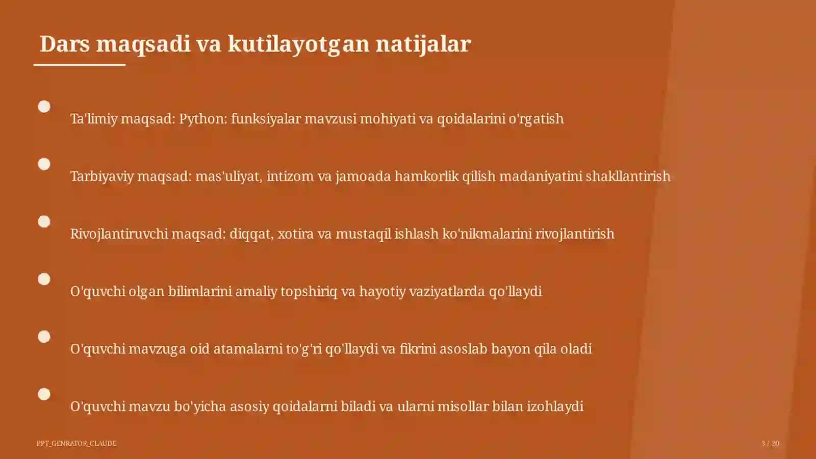 Python: funksiyalar (9-sinf) 3