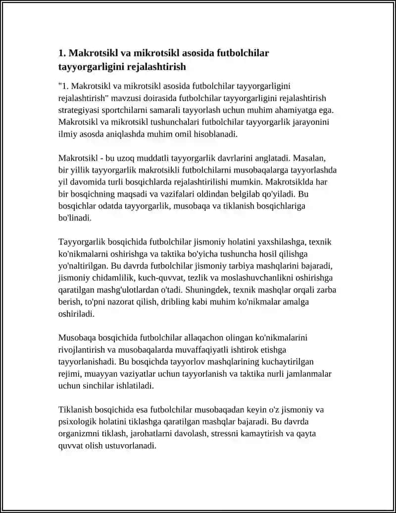 Makrotsikl va mikrotsikl asosida futbolchilar tayyorgarligini rejalashtirish 3