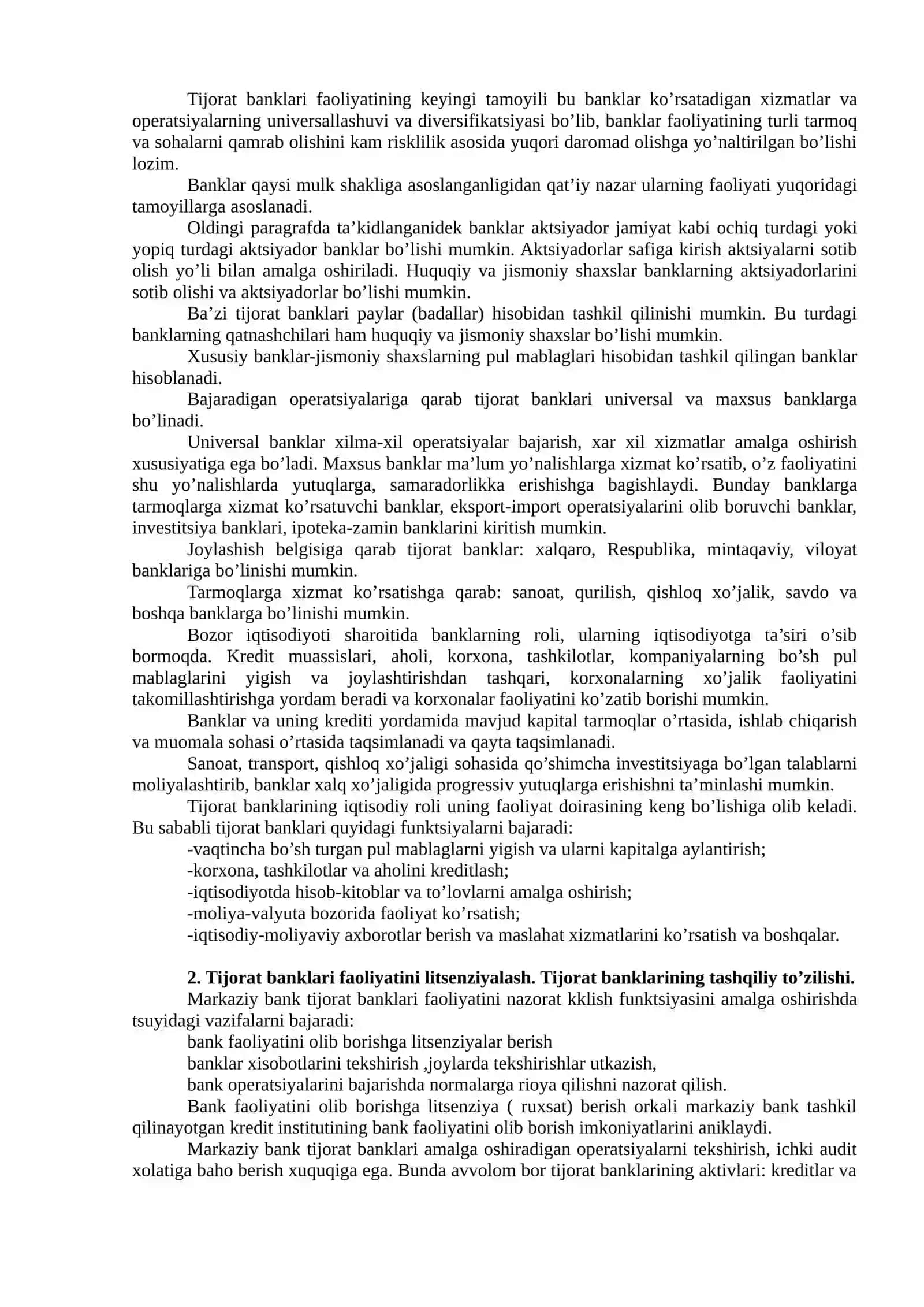 TIJORAT BANKLARINING TASHKIL ETILISHI VA TURLARI 3