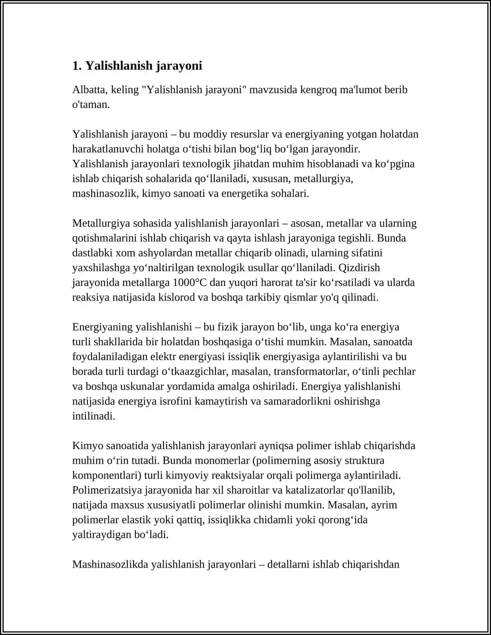 Yalishlanish jarayoni 3