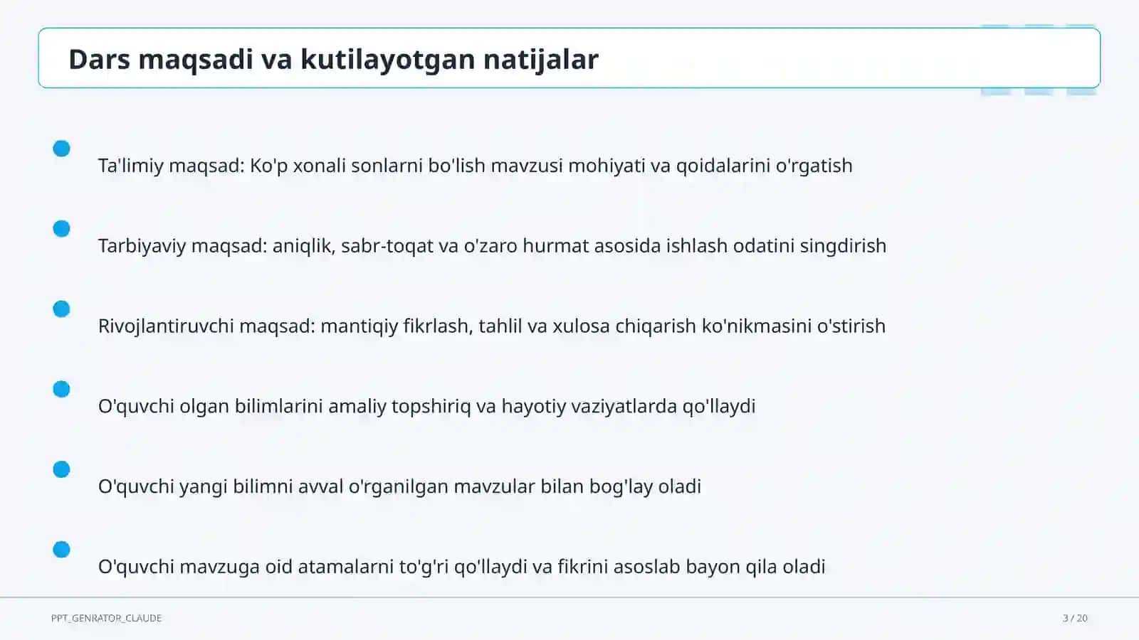 Ko'p xonali sonlarni bo'lish (4-sinf) 3