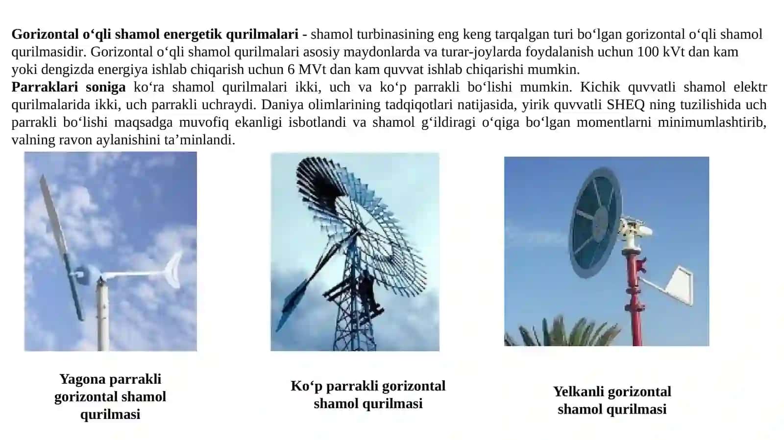 Gorizontal o‘qlishamolenergetikqurilmasivauningkonstruktivxususiyatlari 3