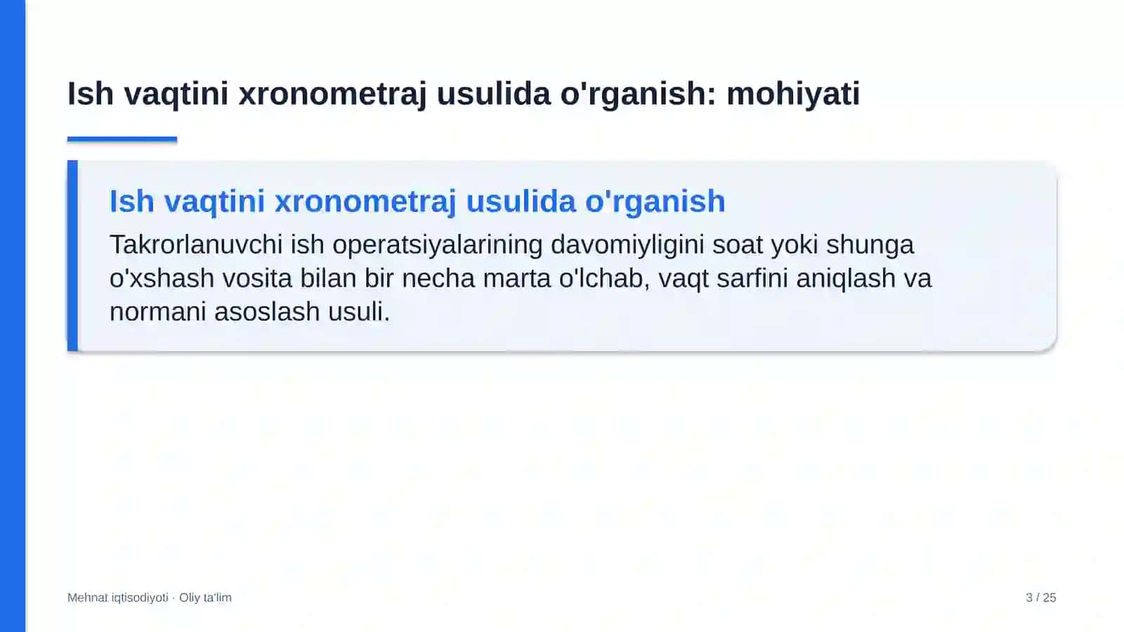 rangli metallurgiyada ish vaqtini xronometraj usulida o'rganish 7291 3