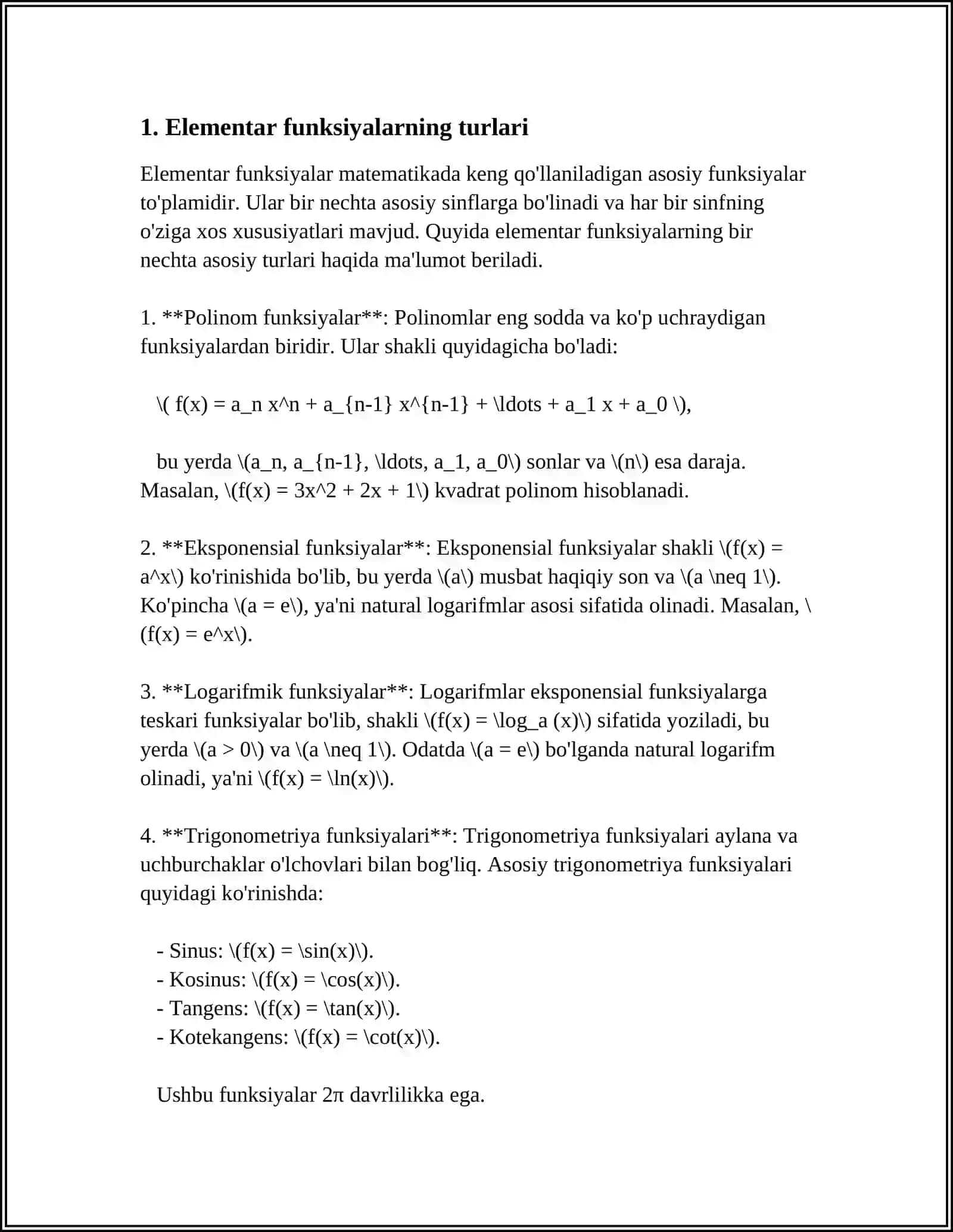 ELEMENTAR FUNKSIYALARNING GRAFIKLARI CHIZMALARI 3