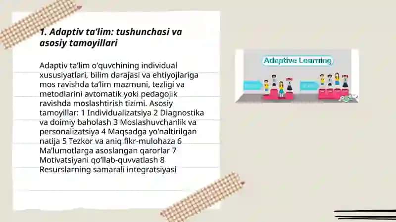 Adaptiv taʼlim: tushunchasi va asosiy tamoyillari 3