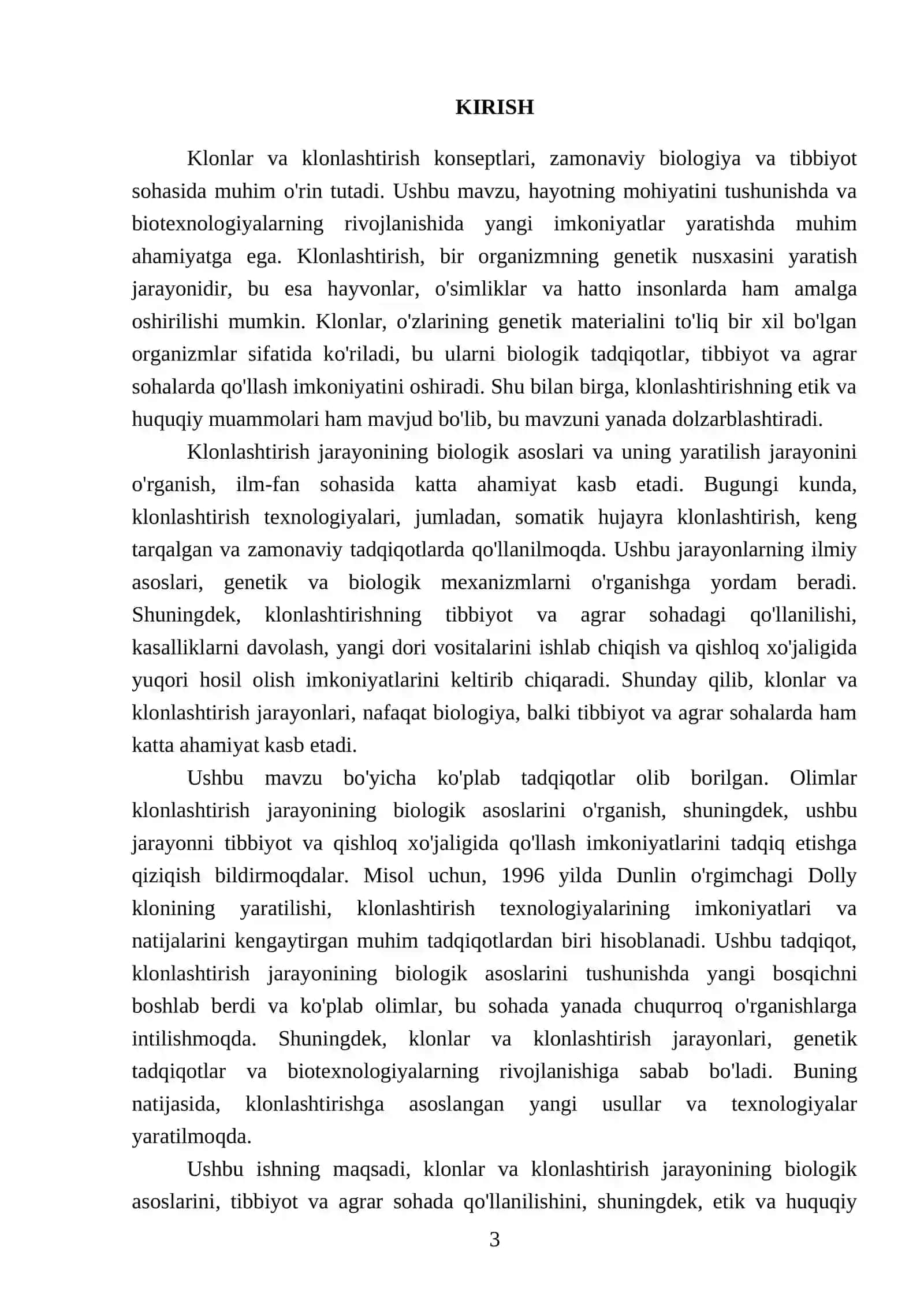 Klonlarning biologik asoslari va ularning yaratilish jarayoni 3