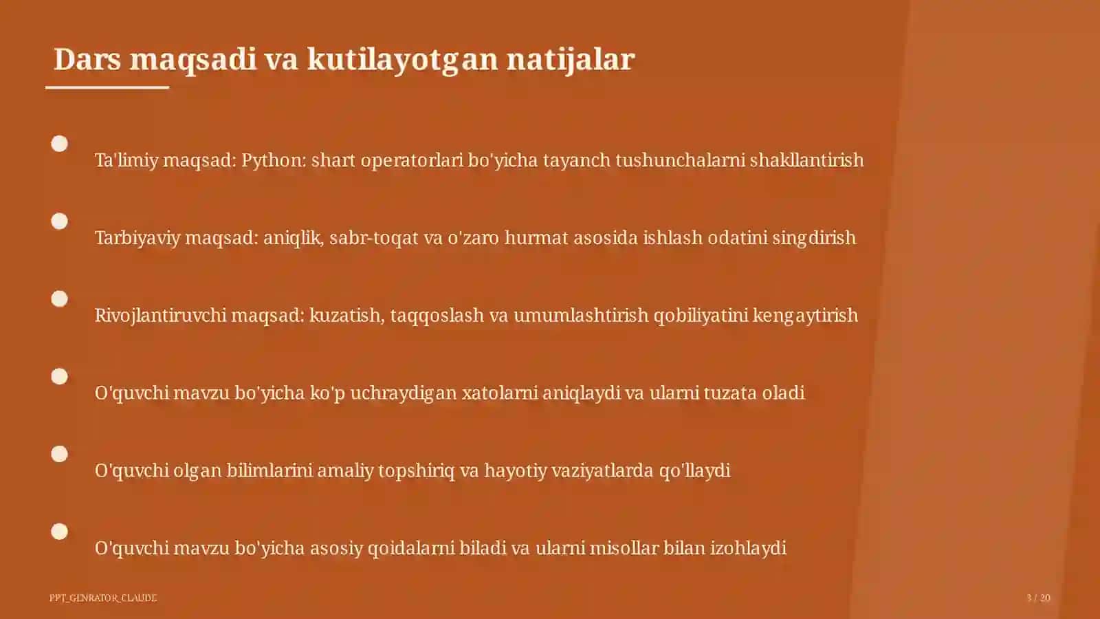 Python: shart operatorlari (8-sinf) 3