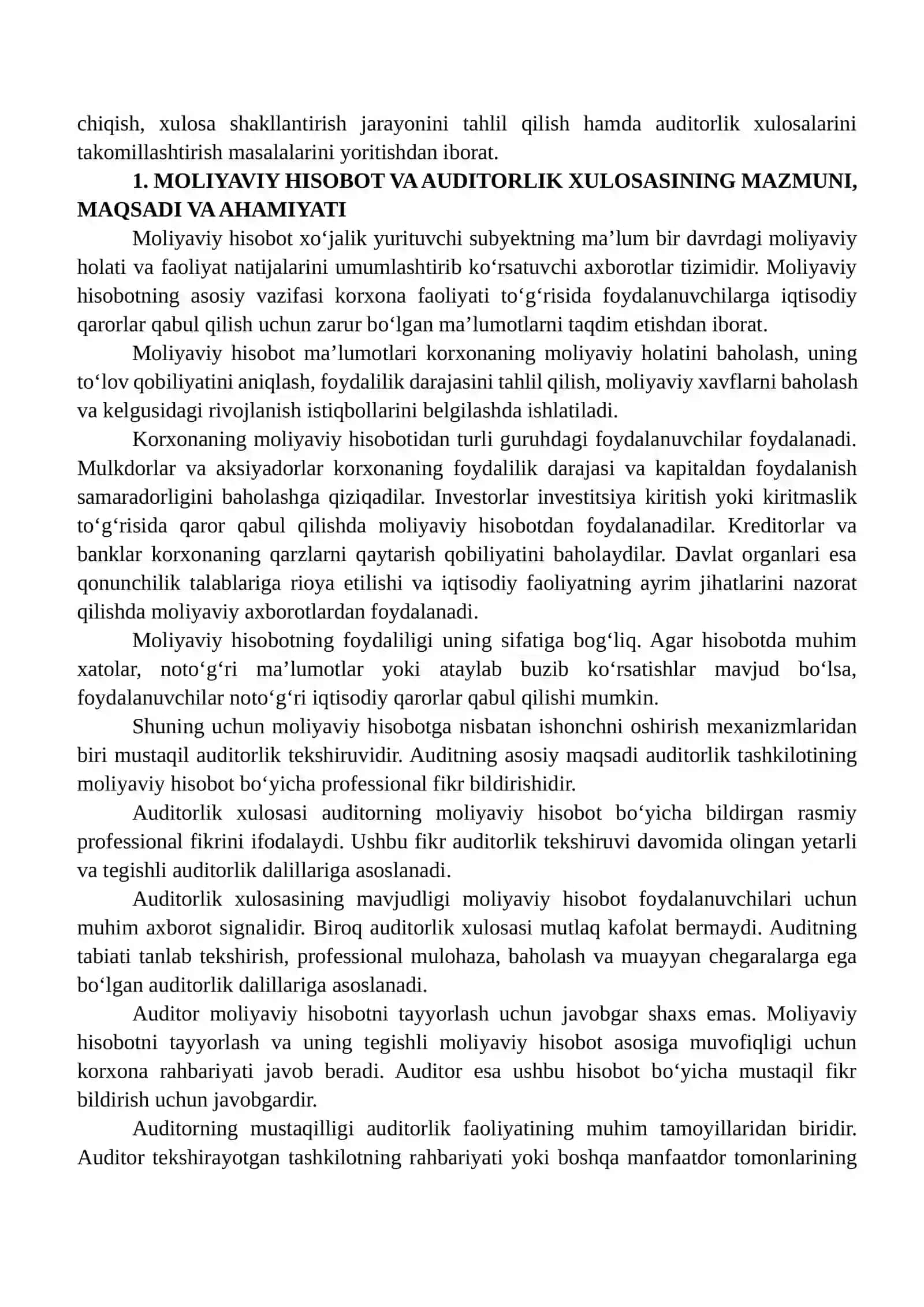 MOLIYAVIY HISOBOT BO‘YICHA AUDITORLIK XULOSALARI 3