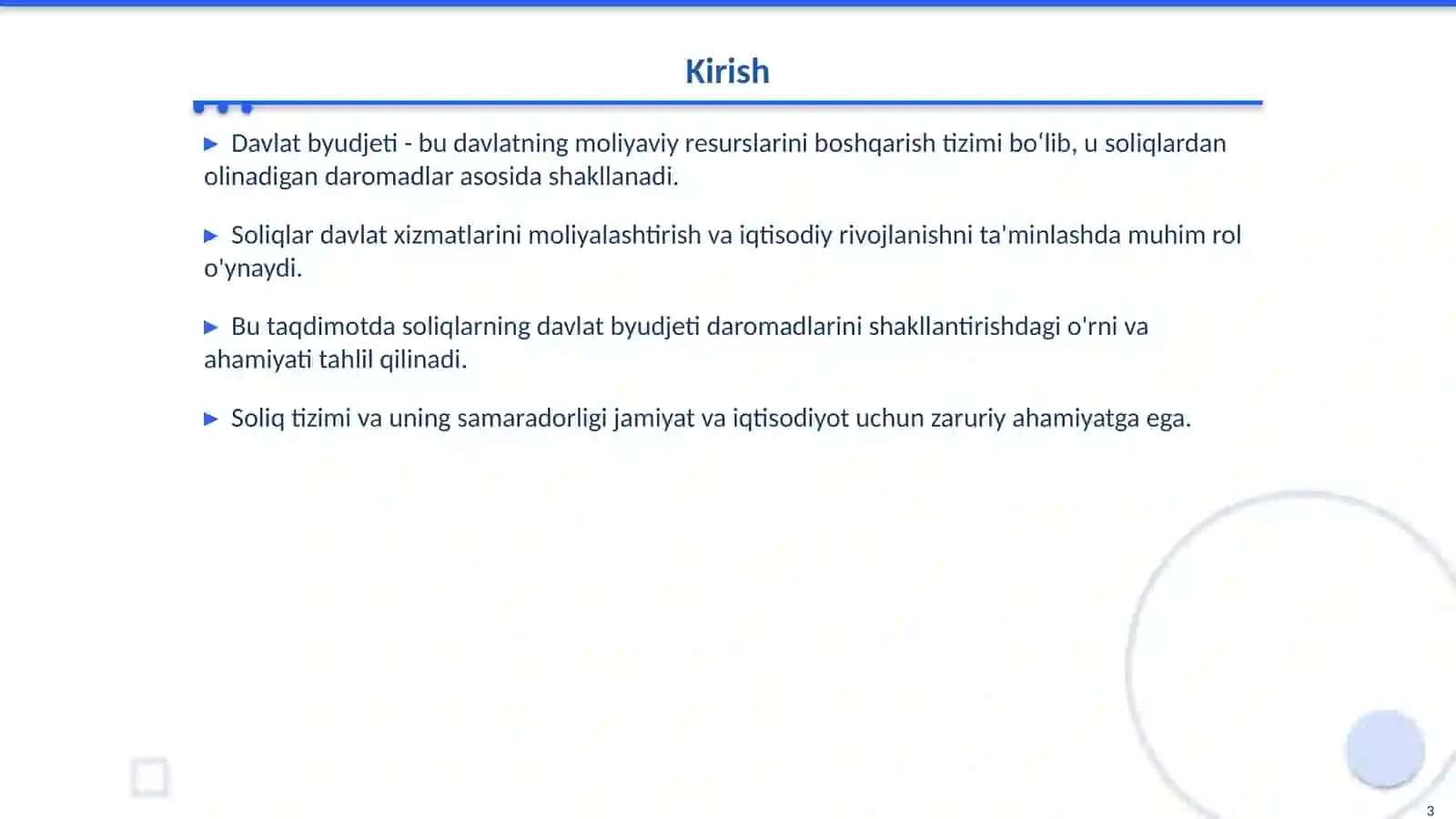 Davlat byudjeti daromadlari va soliqlar 3