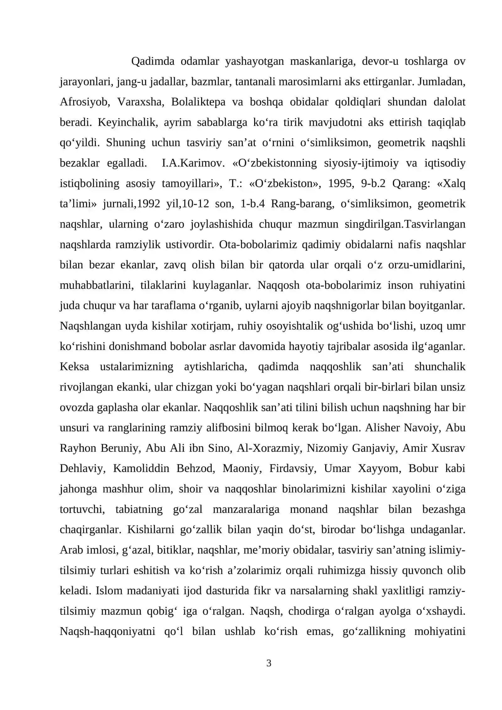 Milliy naqqoshlik usulida buyumlar bajarish texnologiyasi.docx Bitiruv malakaviy ishi. Kurs ishi 3
