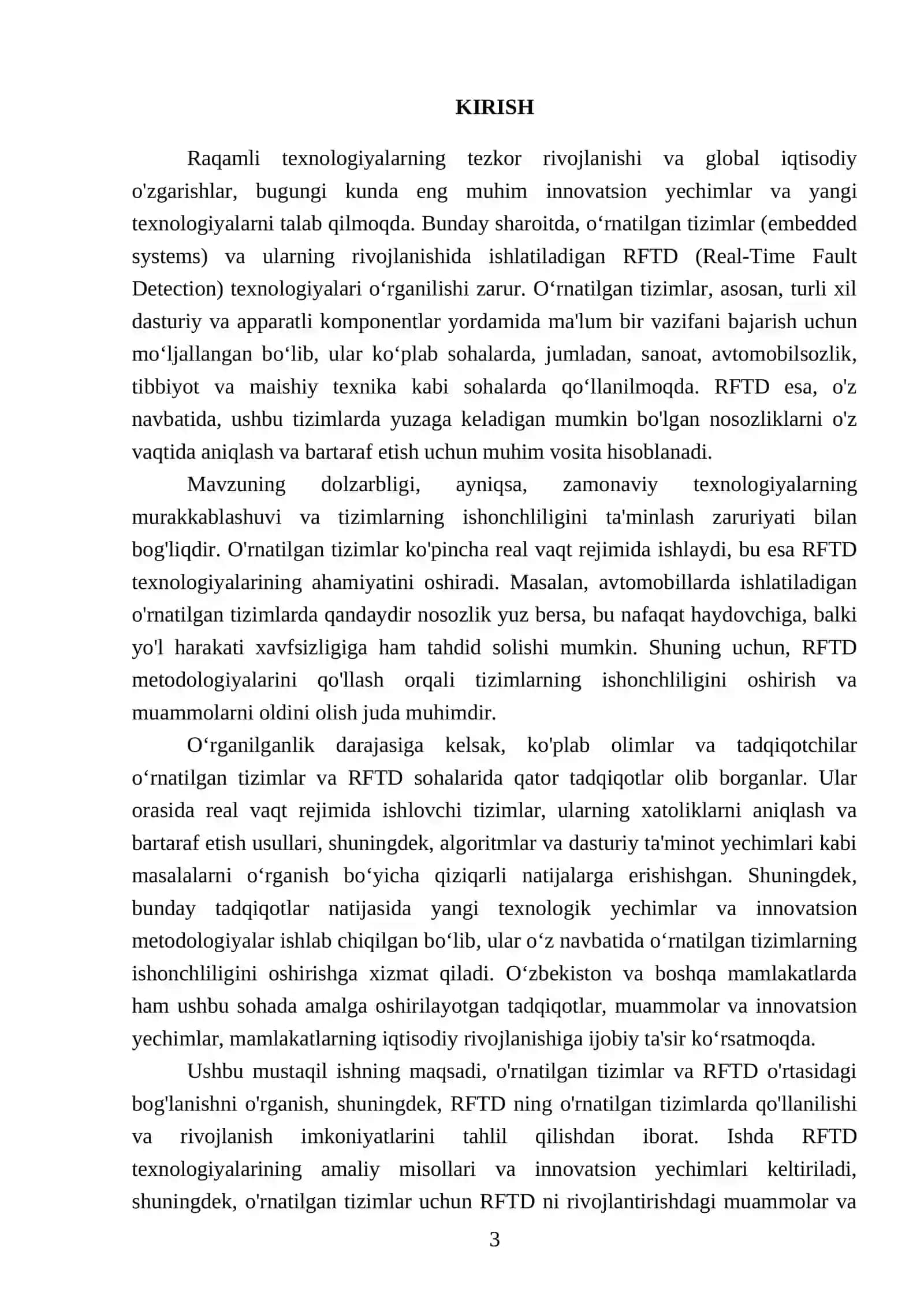 Òrnatilgan tizimlarda RFTD 3