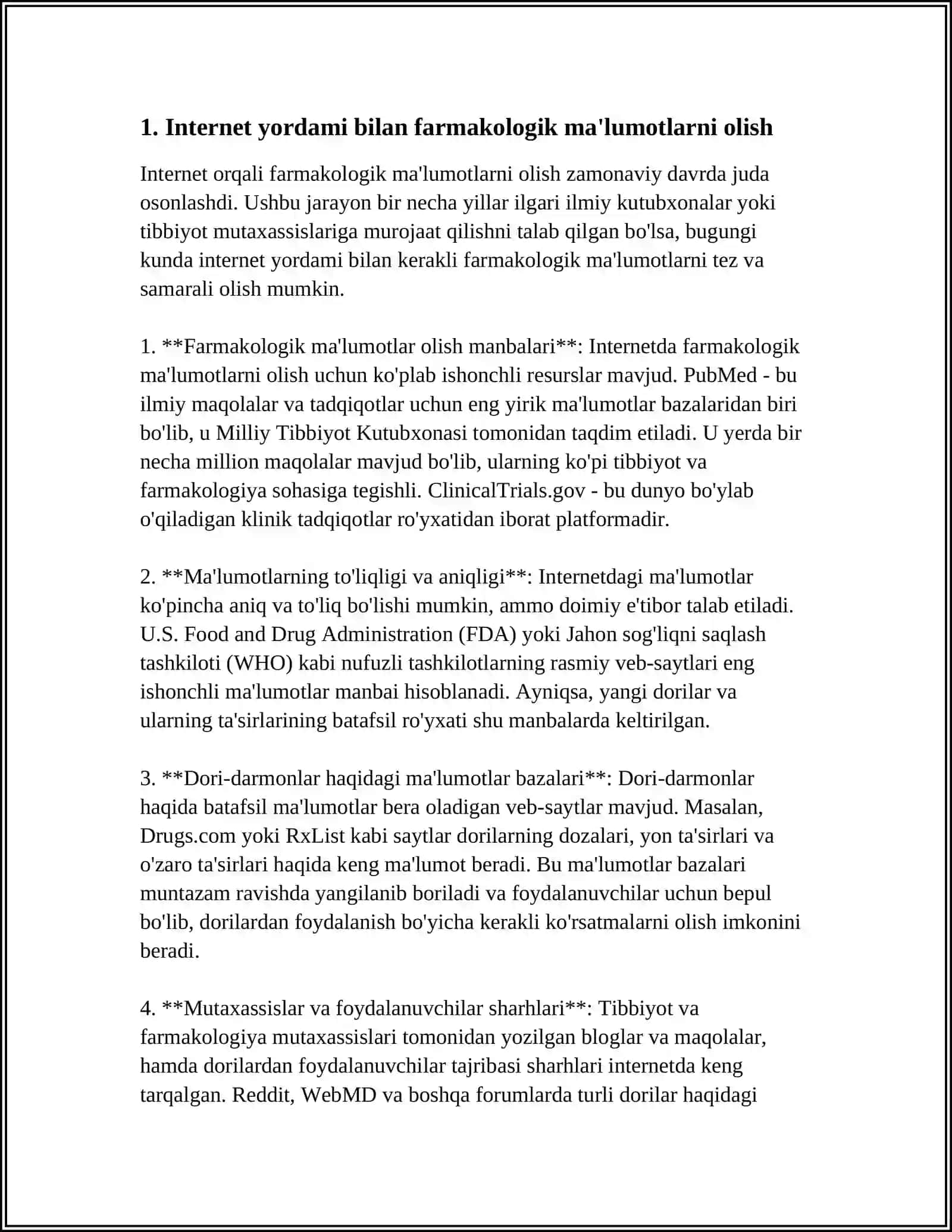 INTERNET TARMOGIDA FARMOKOLOGIYAGA OID DASTURLAR 3