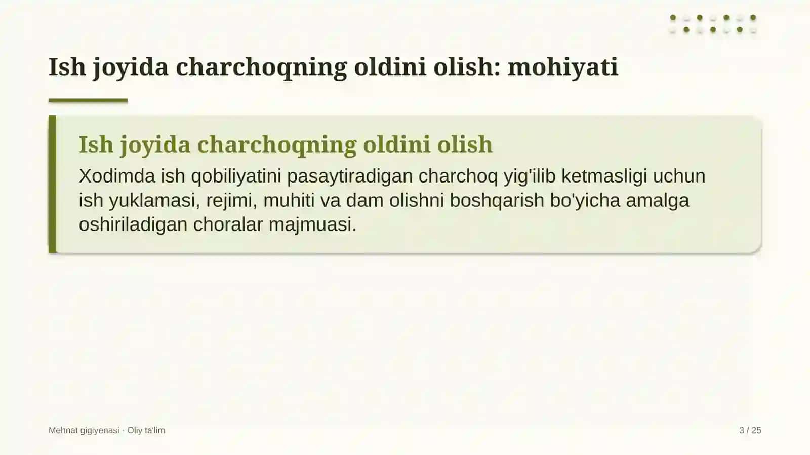 Filarmoniyalarda ish joyida charchoqning oldini olish 3