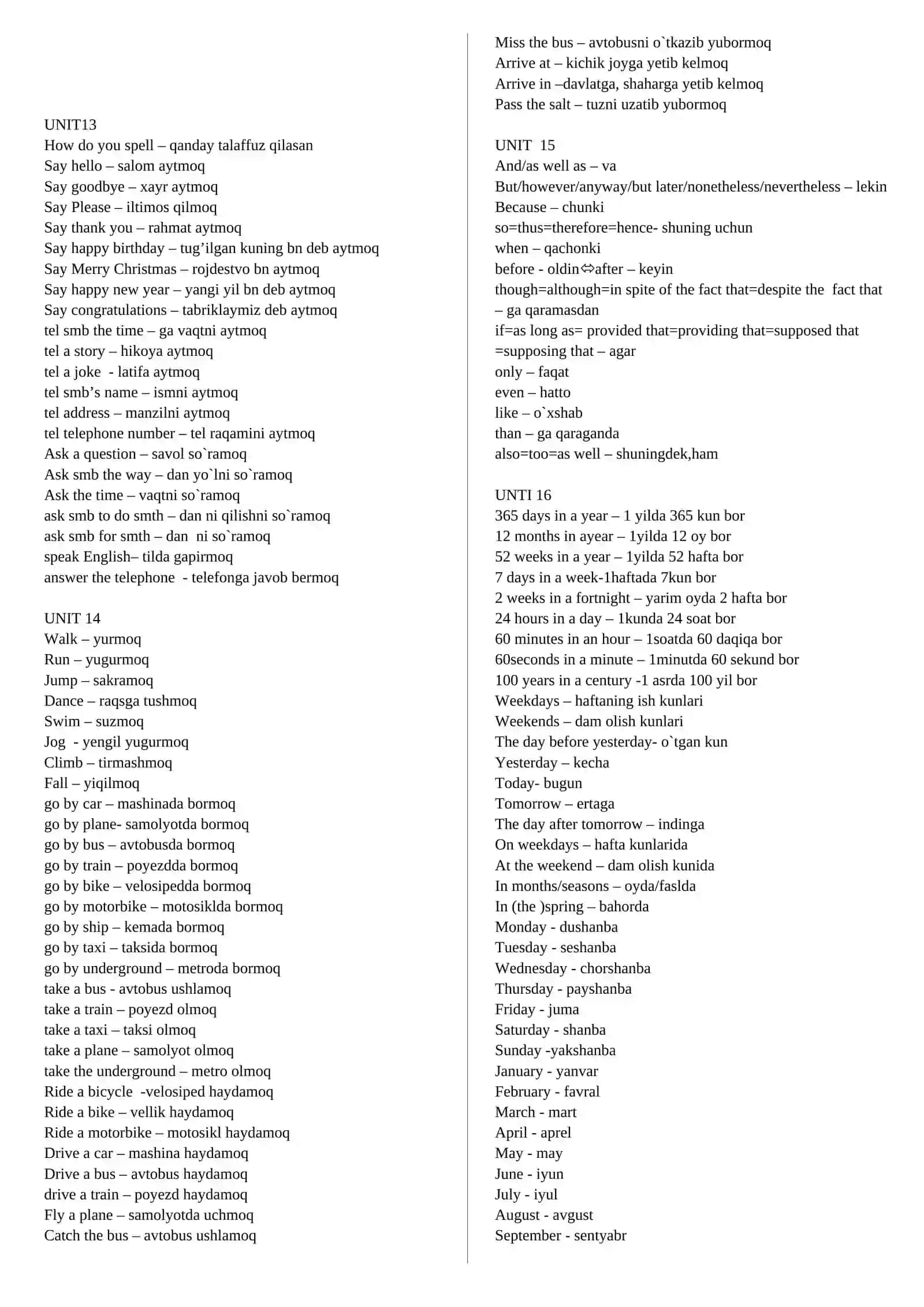 ELEMENTARY VOCABULARY 3