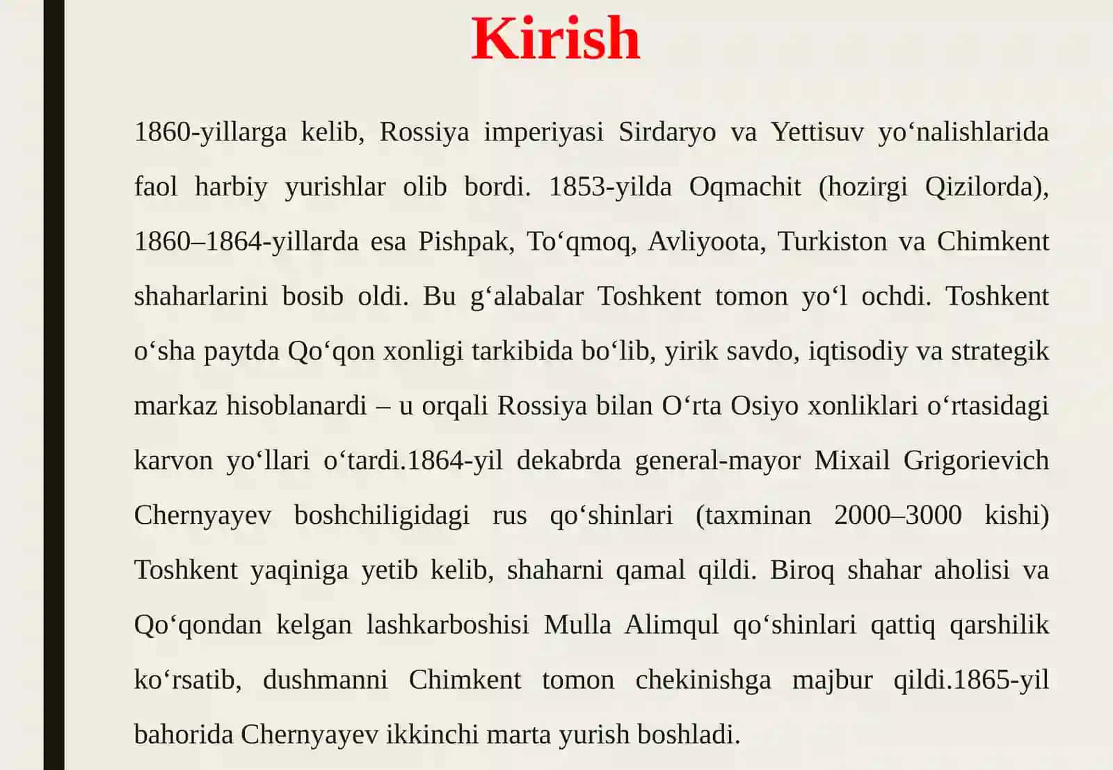 ROSSIYA IMPERIYASINING TOSHKENTNI BOSIB OLISHI 3
