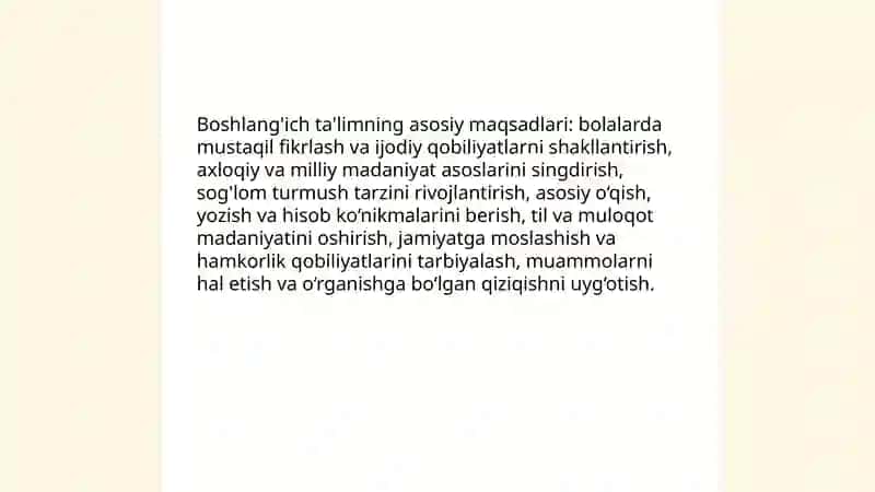 Boshlang'ich ta'limning vazifasi va maqsadi 3