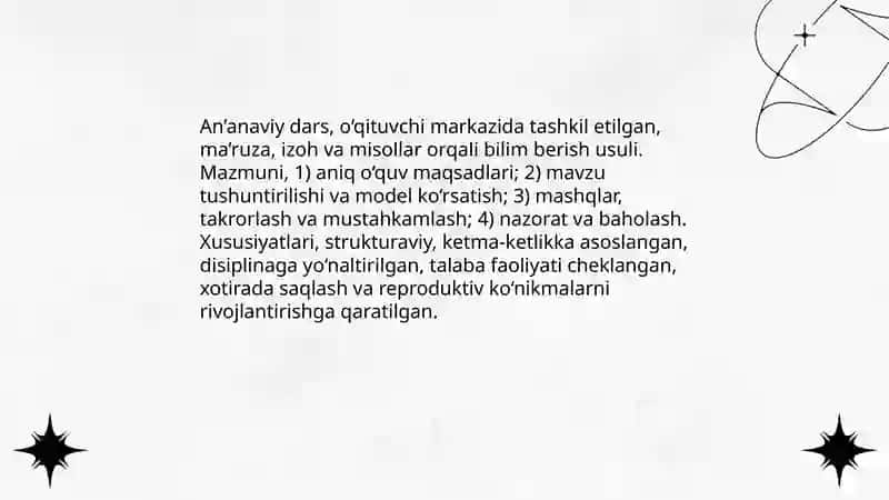 An’anaviy dars 3