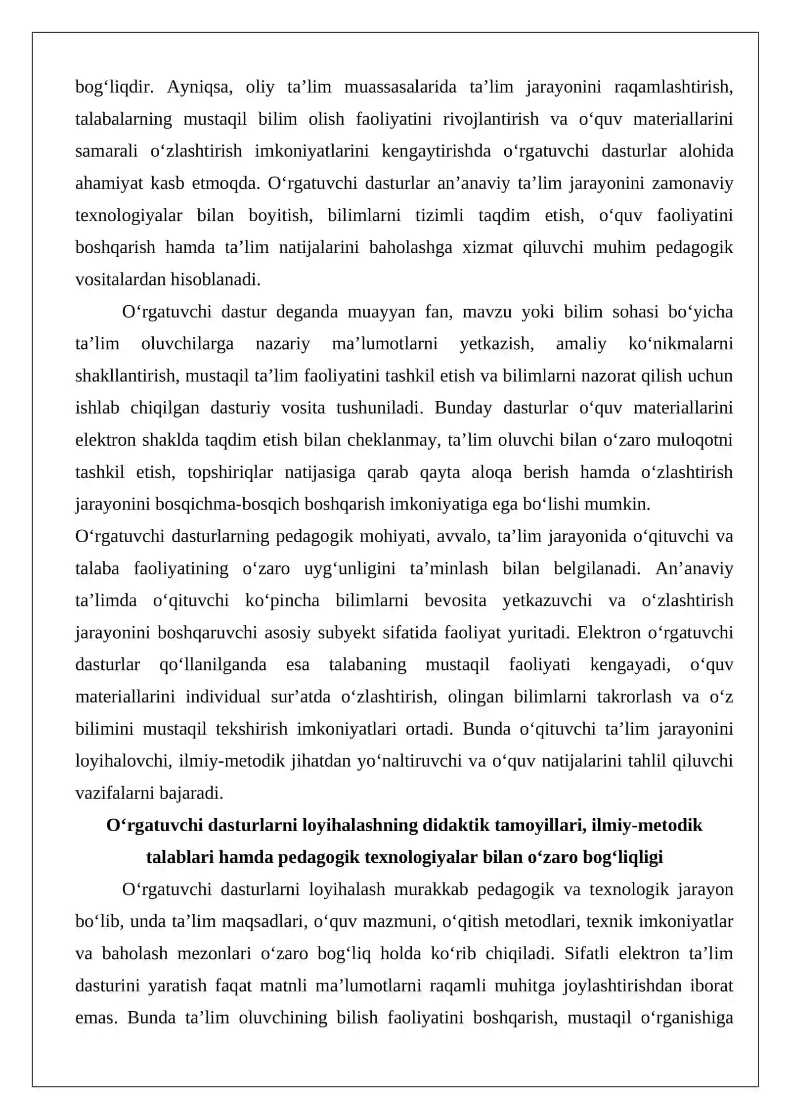 O‘rgatuvchi dasturlarni loyihalash metodikasi. modullarning tuzilishi va mazmuni 3