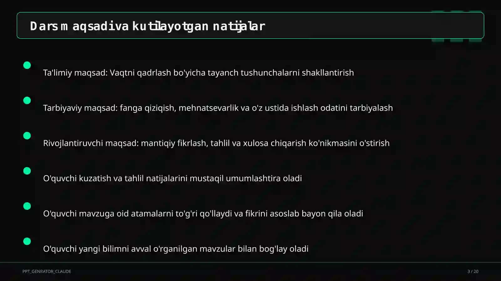 Vaqtni qadrlash (4-sinf) 3