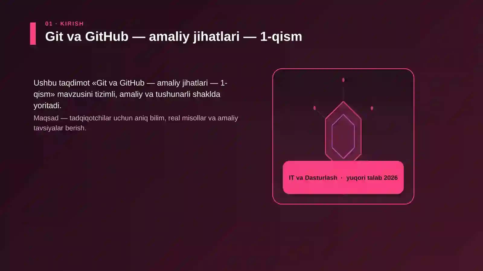 Git va GitHub — amaliy jihatlari — 1-qism 3